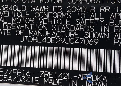 2009 Toyota Corolla Le z USA, uszkodzony, nr VIN JTDBL40E29J047069